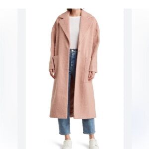 Topshop blush brushed coat Top Coat Pink Size 4 US New